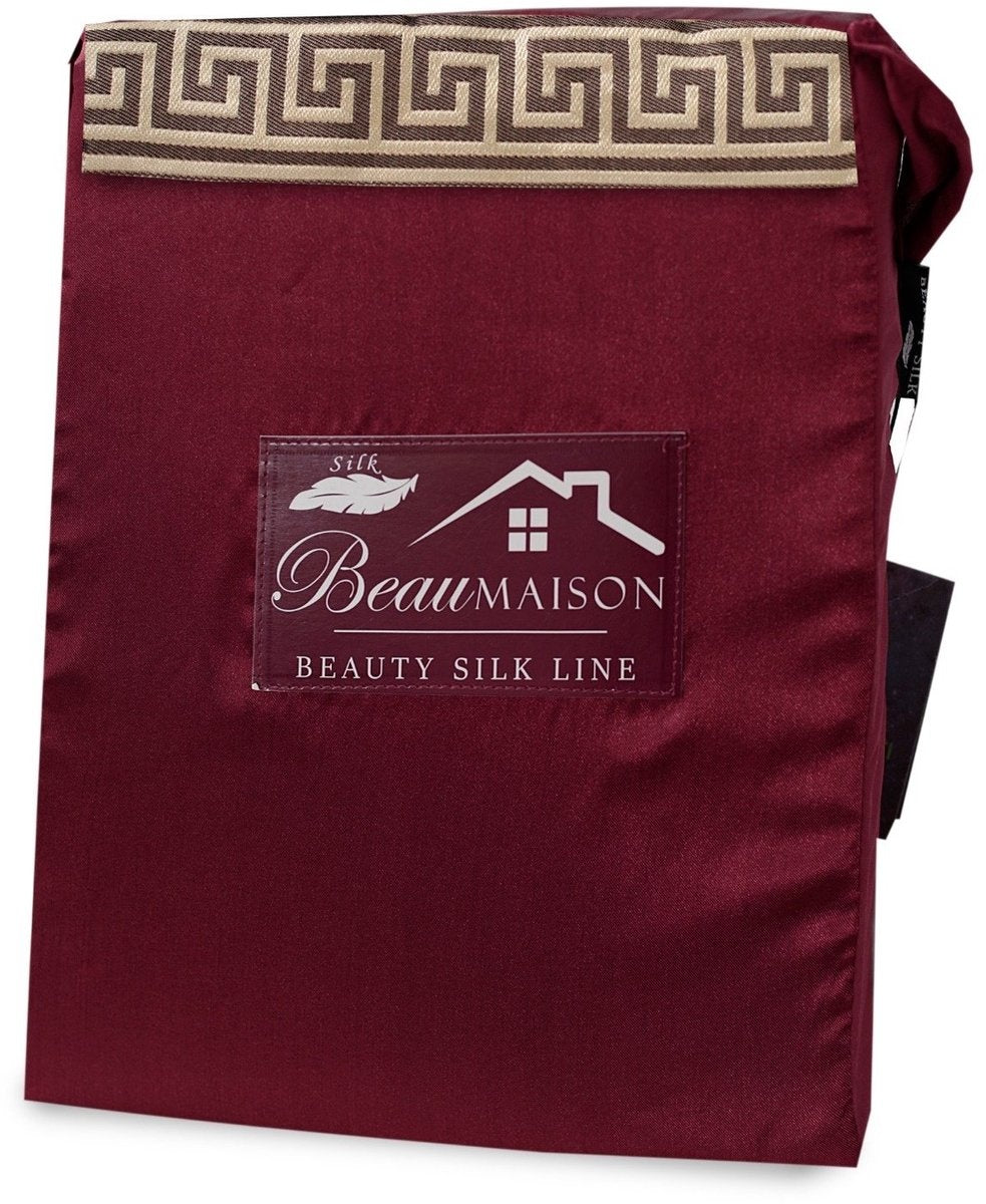 Glans satijn dekbedovertrek Lace - Burgundy