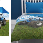 Bedsprei blauwe trekker - 170x210 cm