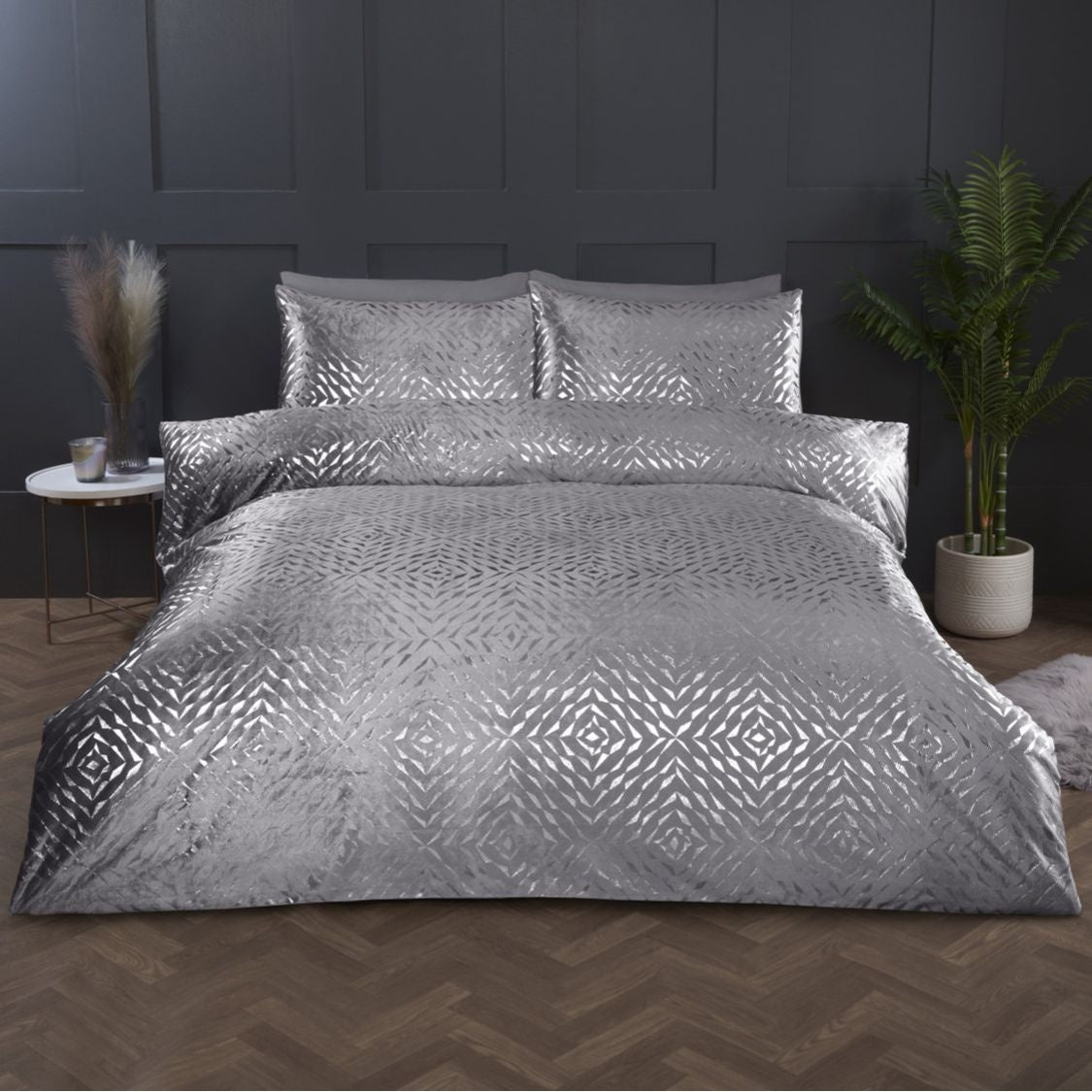 Velvet dekbedovertrek Bellagio grijs