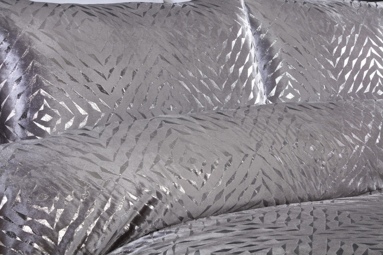 Velvet dekbedovertrek Bellagio grijs