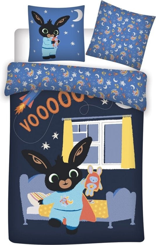 Katoen kinderdekbedovertrek welterusten - 140x200 + 65x65 cm