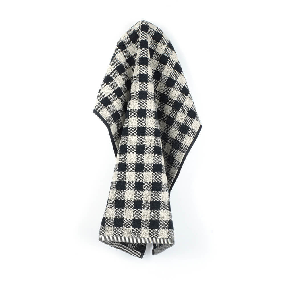 Handdoek Check Zwart