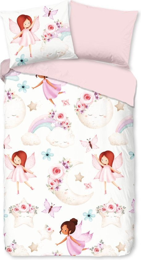Katoen kinderdekbedovertrek Lucia - 1-persoons (140x220 + 60x70 cm)