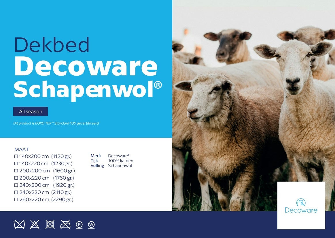 Enkel dekbed - Schapen wol