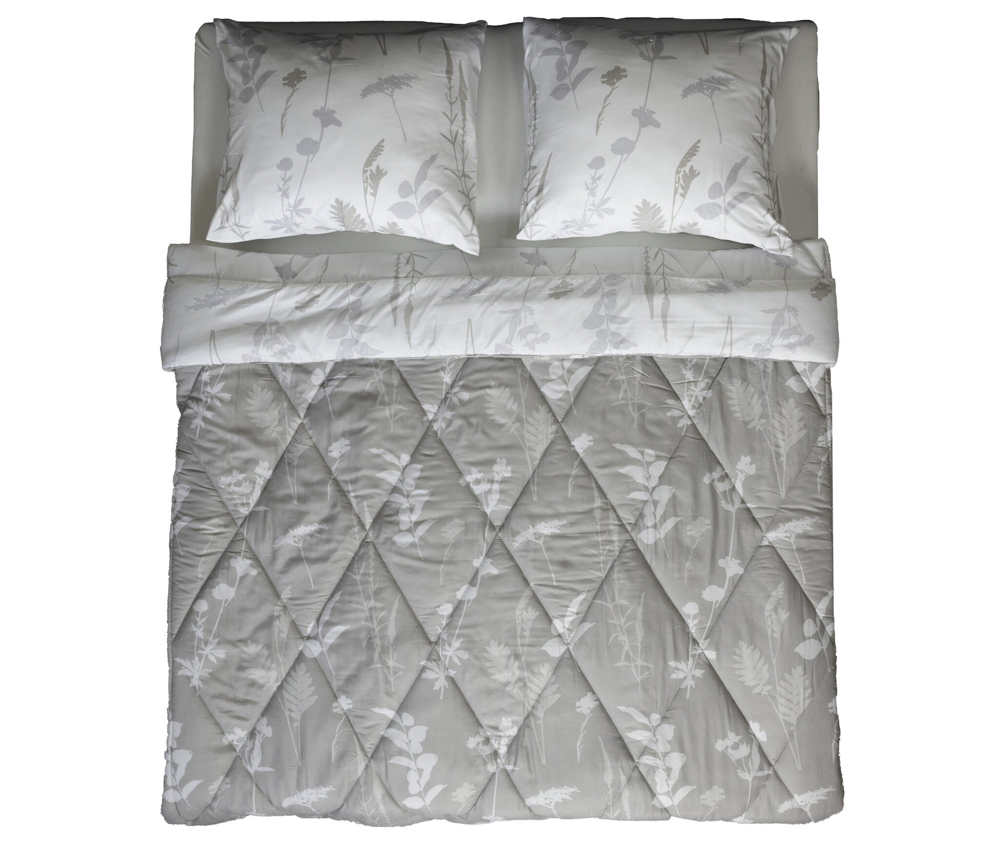Decoware dekbed zonder overtrek inclusief kussensloop Silhouette Leaves - zand - microvezel
