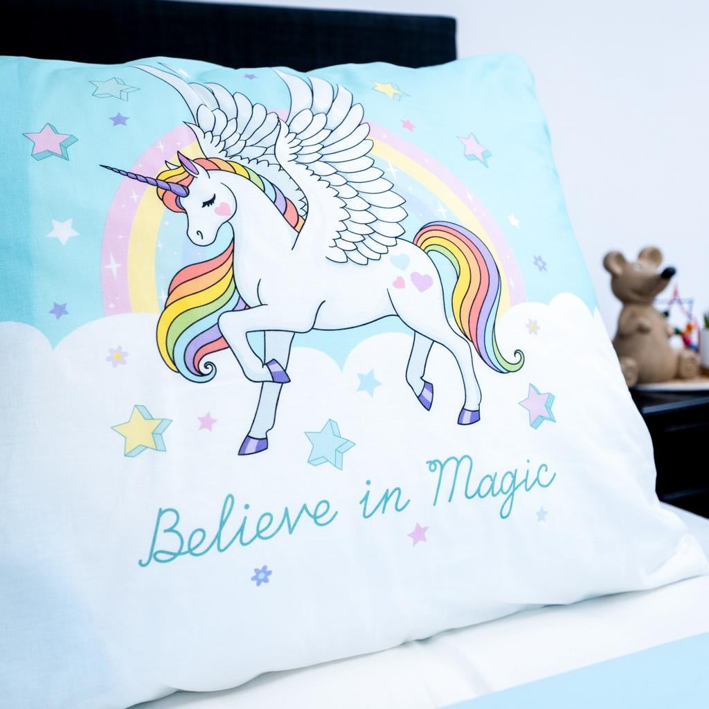 Kinderdekbedovertrek Believe in magic - Katoen - 1-persoons (140x220 + 60x70 cm)