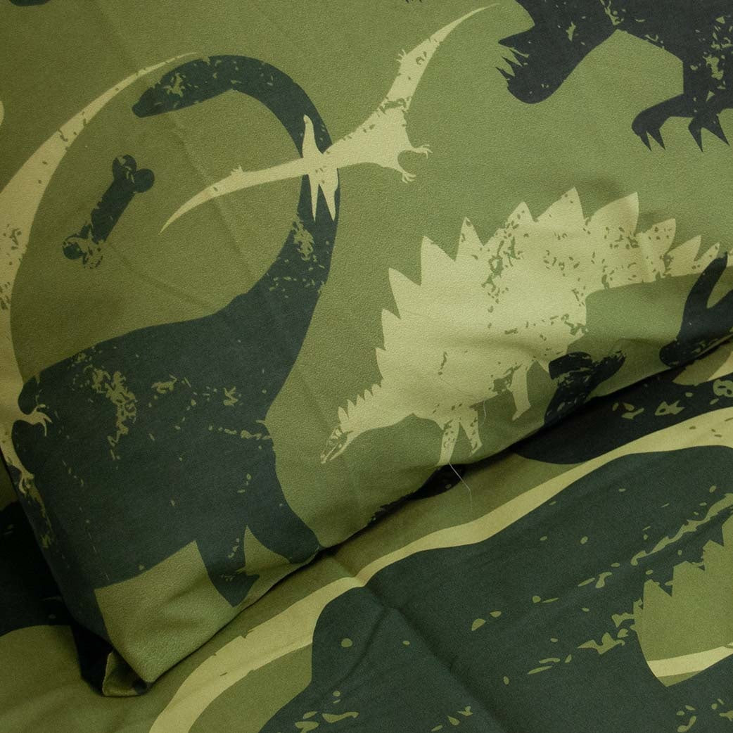 Kinderdekbedovertrek Dinosaurs - Katoen - 1-persoons (140x220 + 60x70 cm)