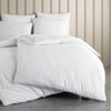 Katoen dekbedovertrek Stone washed - wit - 1-persoons (140x220 + 60x70cm)