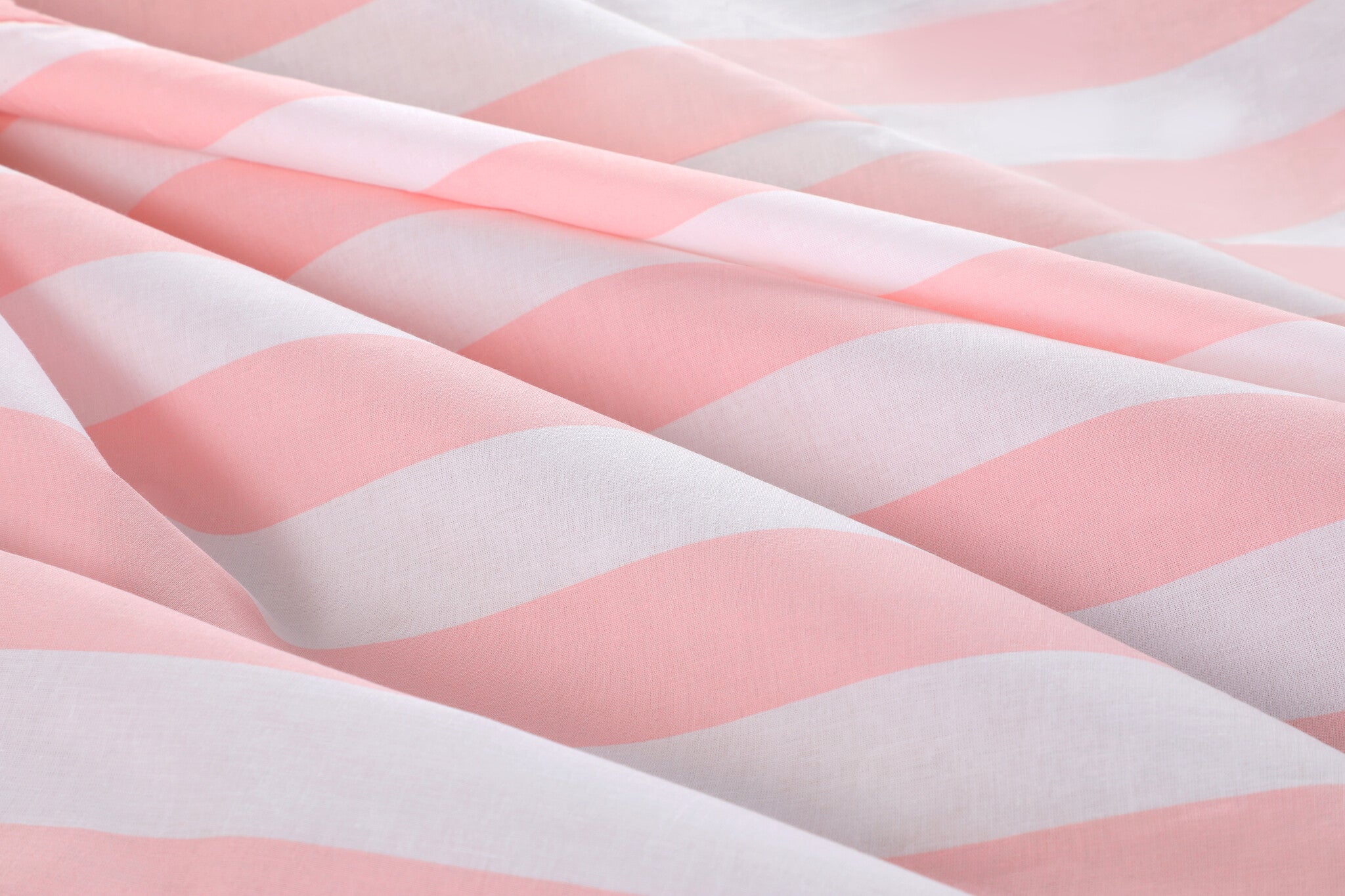 Dekbedovertrek Strepen roze wit - Katoen - 1-persoons (140x200 + 60x70 cm)