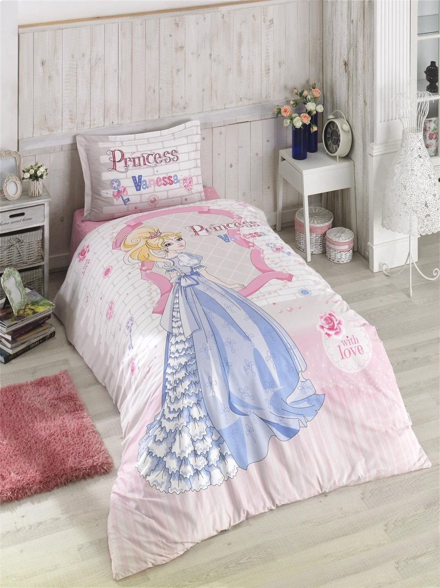 Kinderdekbedovertrek Crown - Katoen - eenpersoons (140x220+60x70 cm)