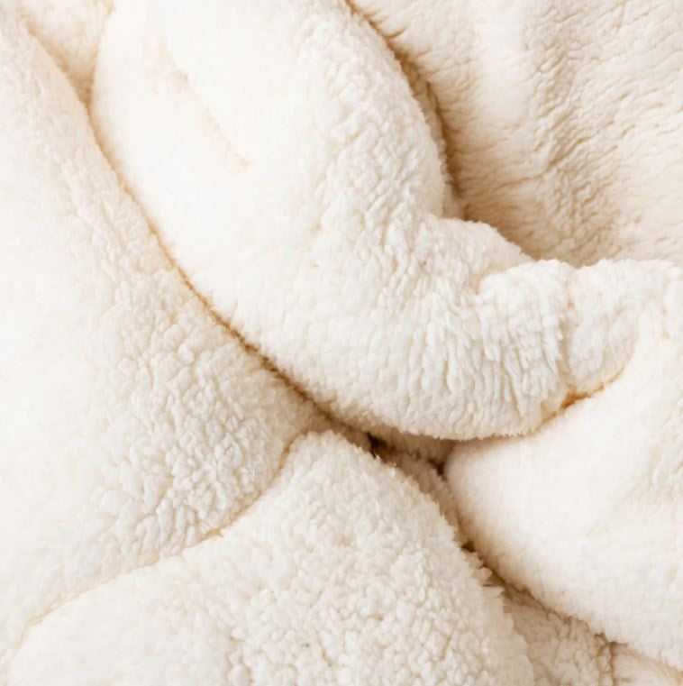 All in one lazy dekbed teddy - Dekbed en overtrek in 1 - Creme - 240x200 cm