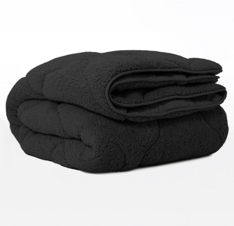 All in one lazy dekbed teddy - Dekbed en overtrek in 1 - Antraciet