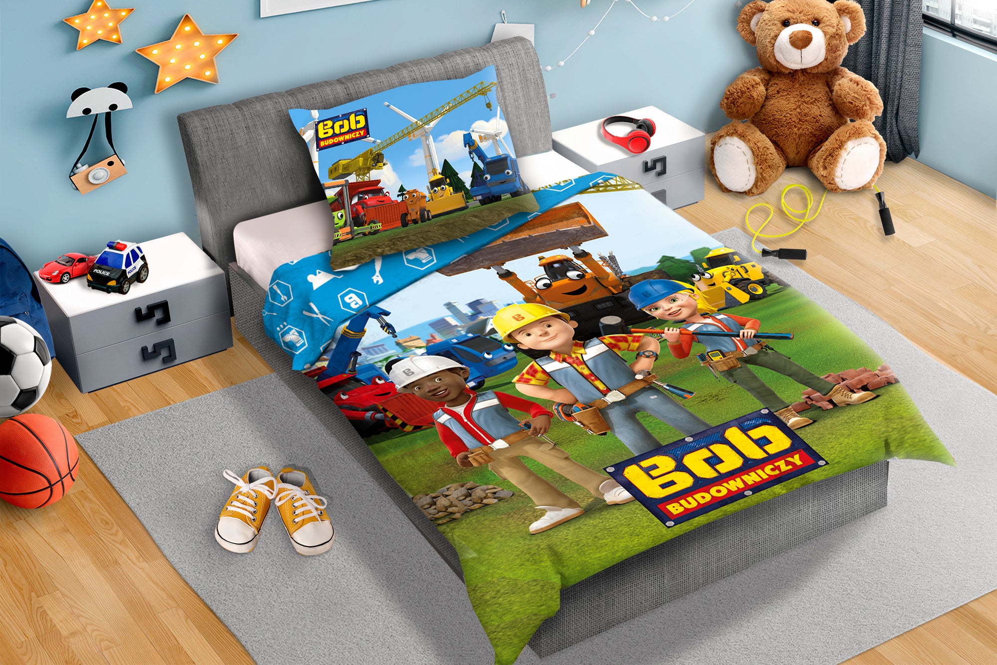Bob de Bouwer dekbedovertrek Construction - katoen - 1-persoons (140x200 + 70x90 cm)