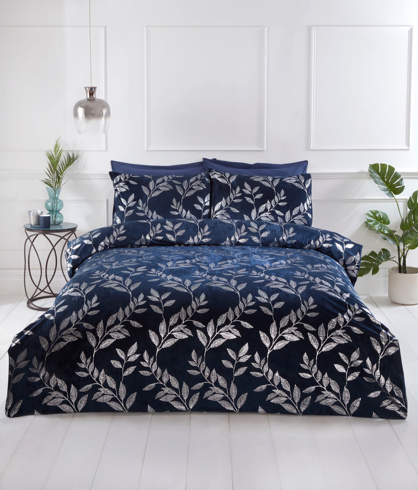 Velvet dekbedovertrek Como navy