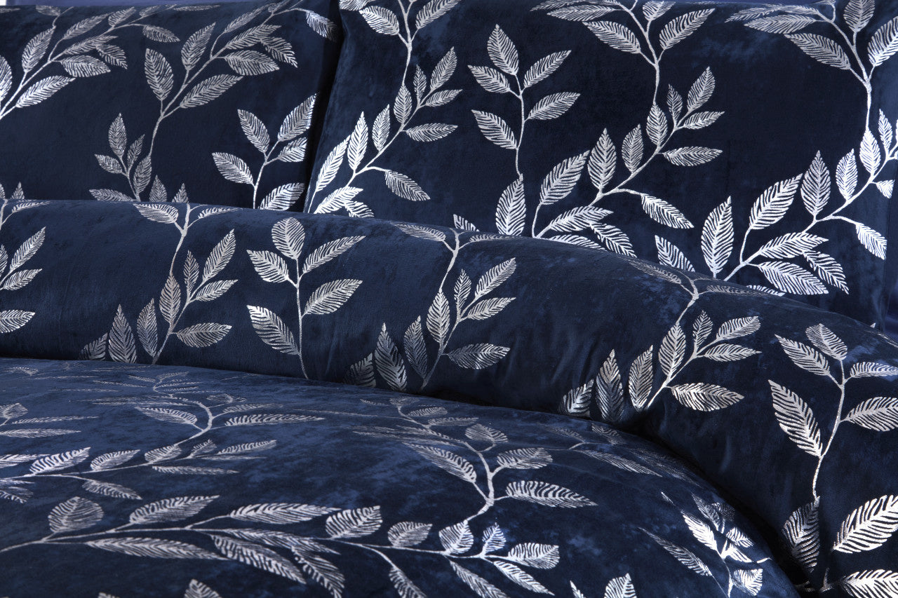 Velvet dekbedovertrek Como navy