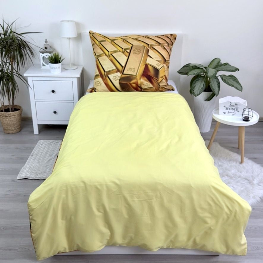 Dekbedovertrek goudstaven - Microvezel - 1-persoons (140x200 + 70x90 cm)