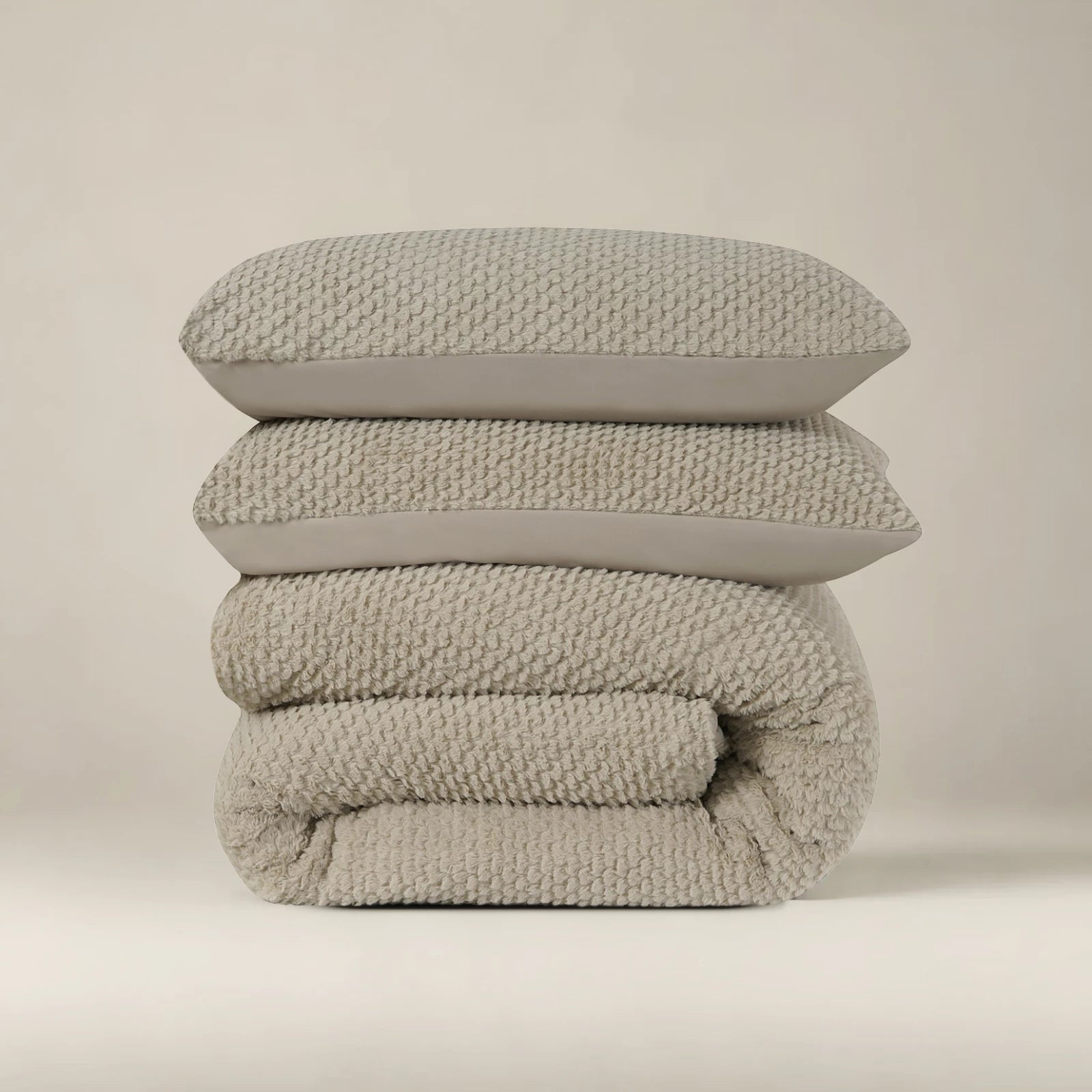 Dekbedovertrek Teddy Fur onderkant microvezel - taupe