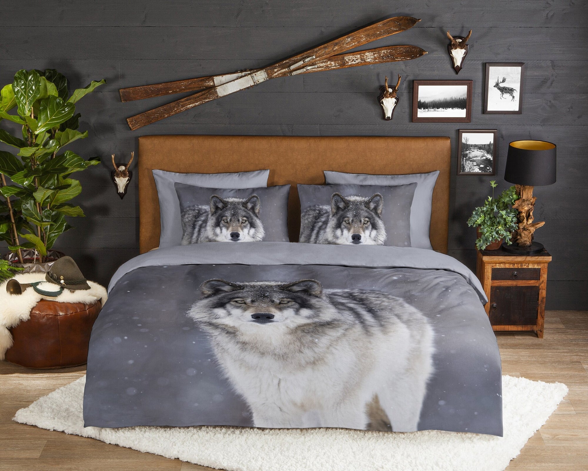 Good Morning dekbedovertrek Wolfie - Flanel