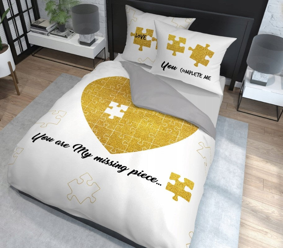 Dekbedovertrek You are my missing piece - Katoen - 2-persoons (220x200 + 2st. 70x80 cm)
