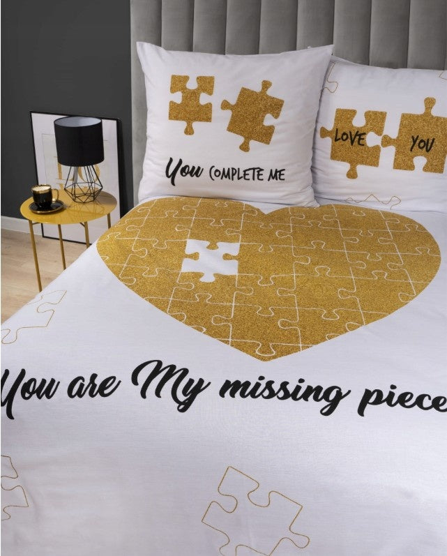 Dekbedovertrek You are my missing piece - Katoen - 2-persoons (220x200 + 2st. 70x80 cm)