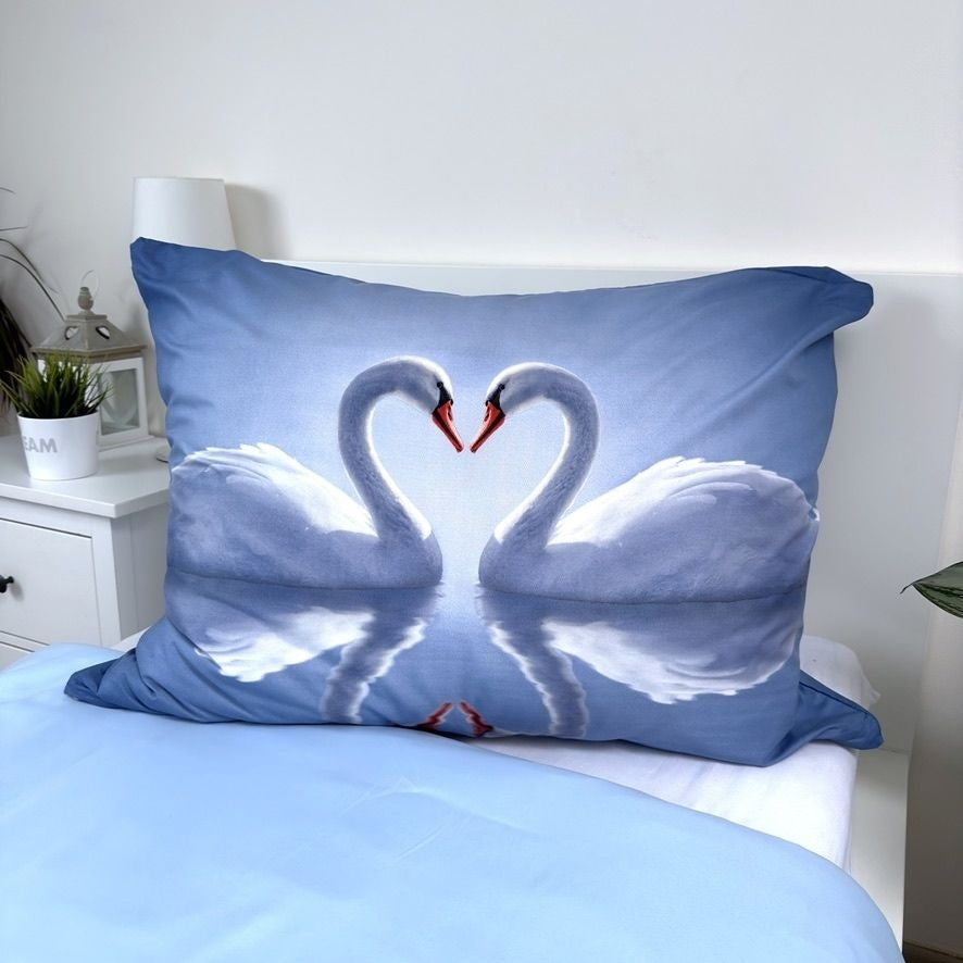 Dekbedovertrek Zwanen hart - Microvezel - 1-persoons (140x200 + 70x90 cm)
