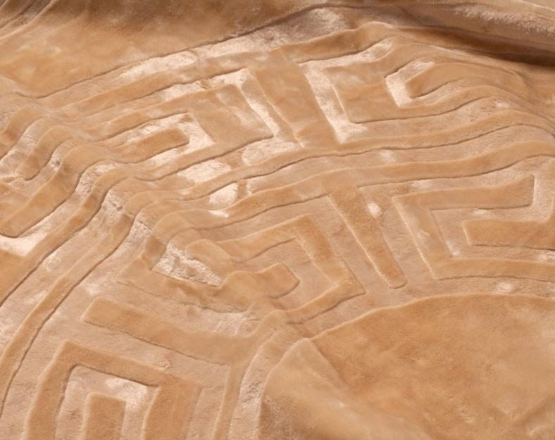 Embossed Zeta Deken - Crème
