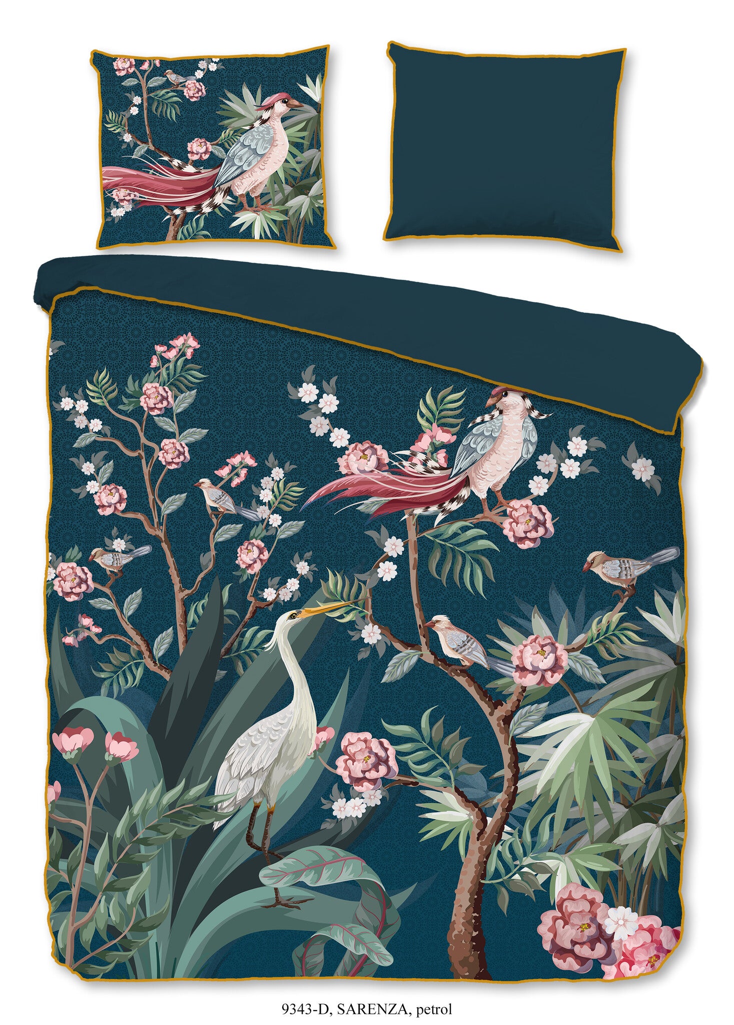 Descanso dekbedovertrek sarenza - Petrol - Katoensatijn - 2-persoons (200x220 + 2st 60x70cm)