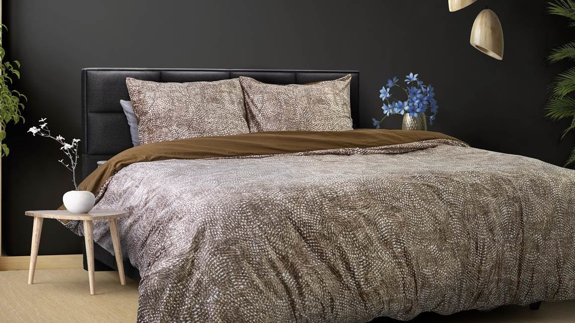 Velvet dekbedovertrek Aria bruin - signature