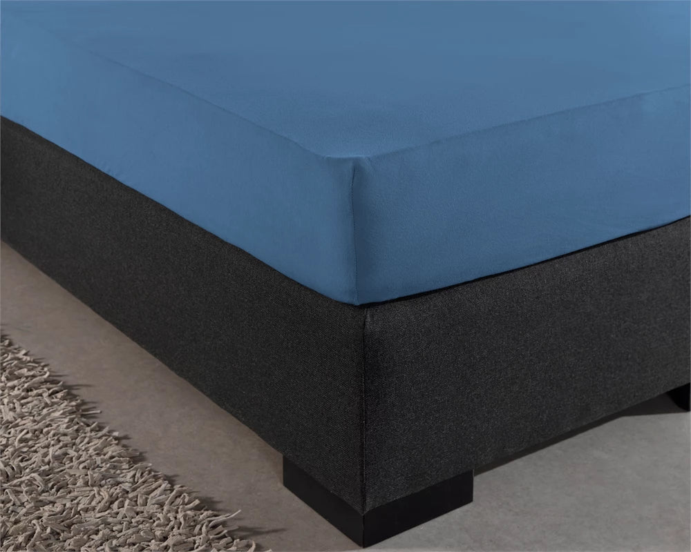 Hoeslaken - dubbel jersey - blauw