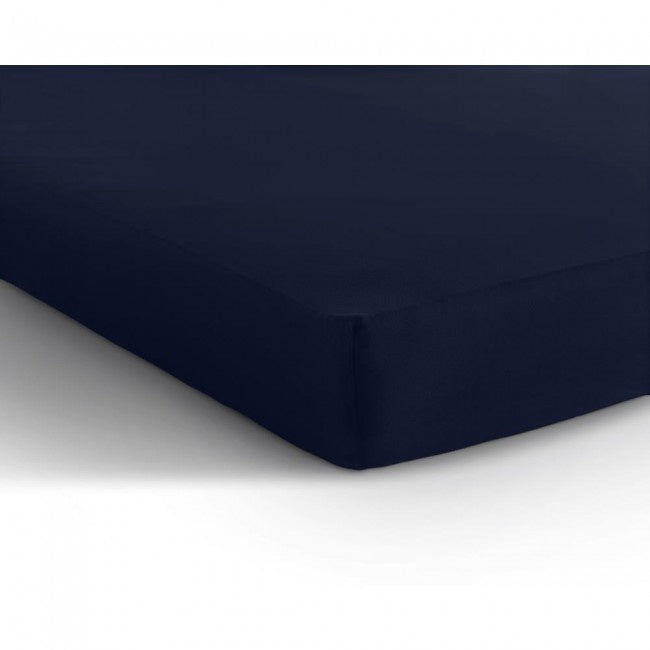 Hoeslaken - enkel jersey 135gr - indigo blauw