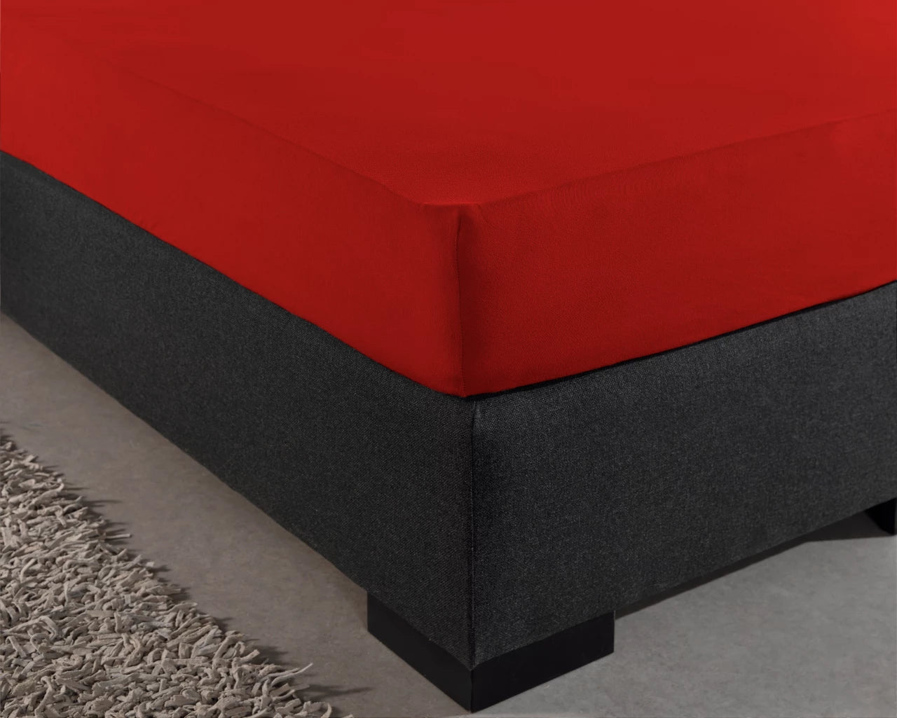 Hoeslaken - enkel jersey 135gr - rood