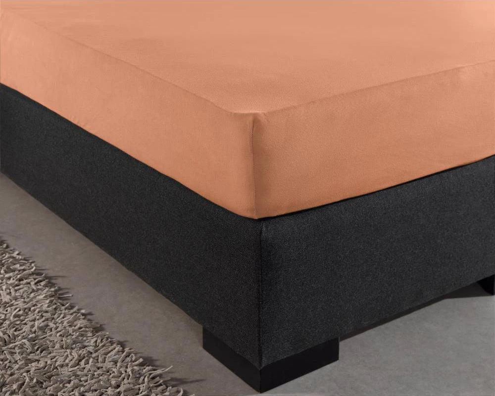 Hoeslaken - enkel jersey 135gr - pastel oranje