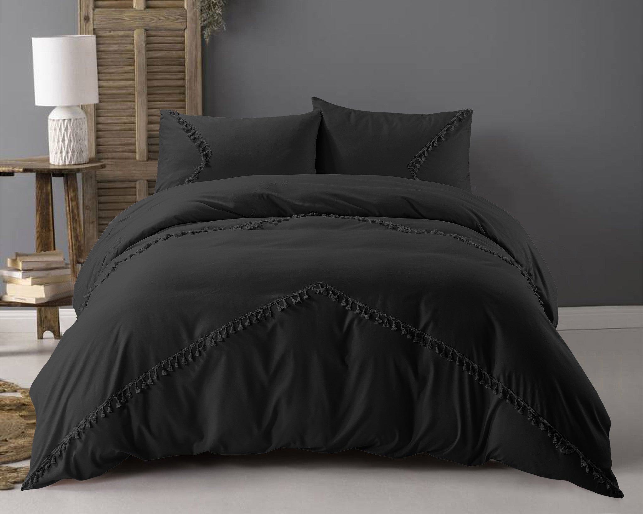 ZENsation dekbedovertrek Fashion Lace zwart - Microvezel - 1-persoons (140x220 + 60x70 cm)