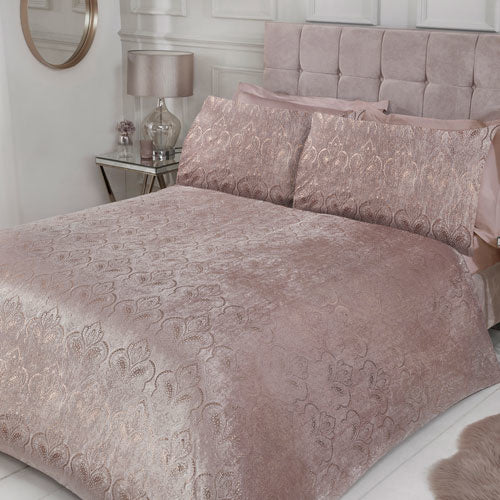 Velvet folie print paisley dekbedovertrek blush - 1-persoons (135x200 + 50x75cm)