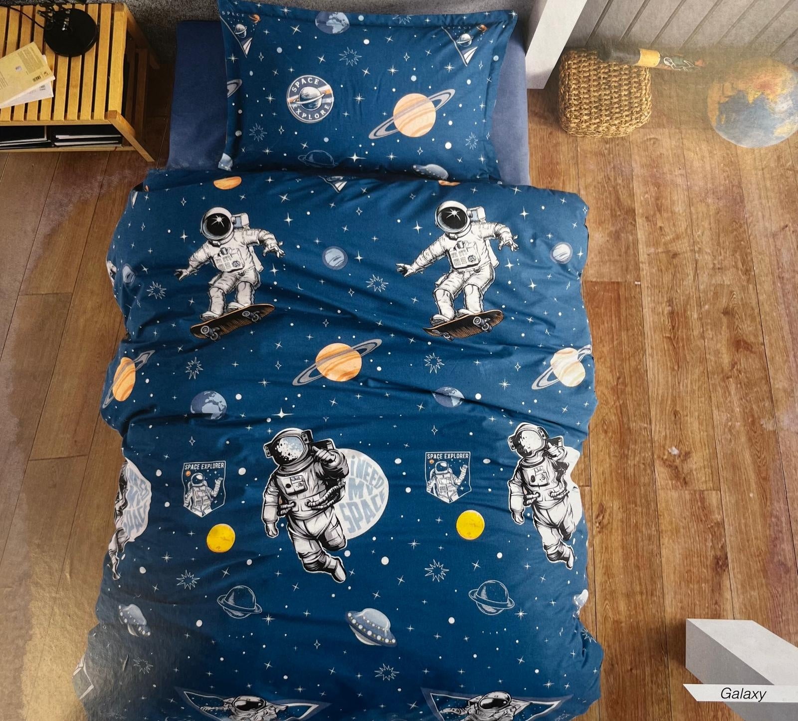 Kinderdekbedovertrek Galaxy - Katoen - 1-persoons (140x220 + 60x70 cm)