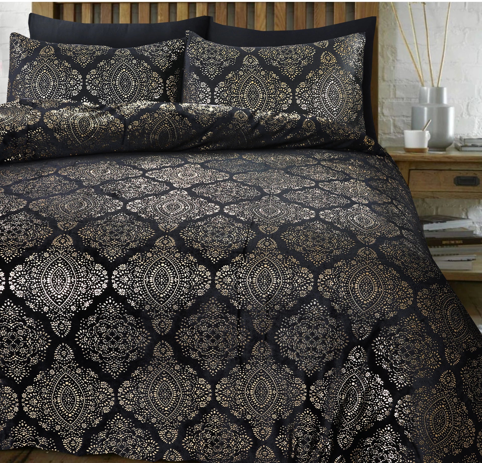 Fleece dekbedovertrek onderkant microvezel Art foil -zwart