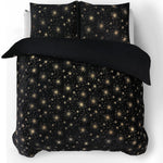 Dekbedovertrek fleece onderkant microvezel Stars foil - zwart