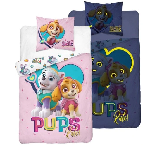 Glow in the dark dekbedovertrek Paw Patrol - Pups rules - katoen - 1-persoons (140x200 + 70x80 cm)