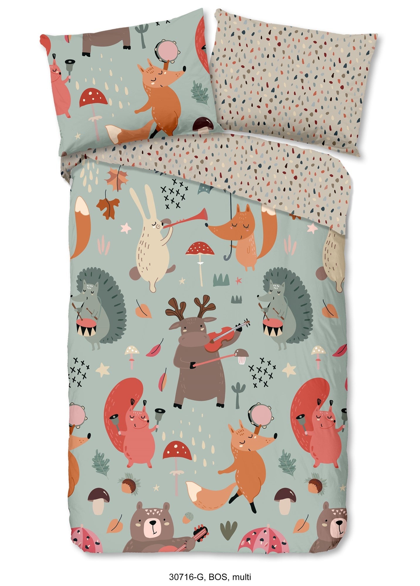 Kinderdekbedovertrek bos - Katoen - 1-persoons (140x220 + 60x70 cm)
