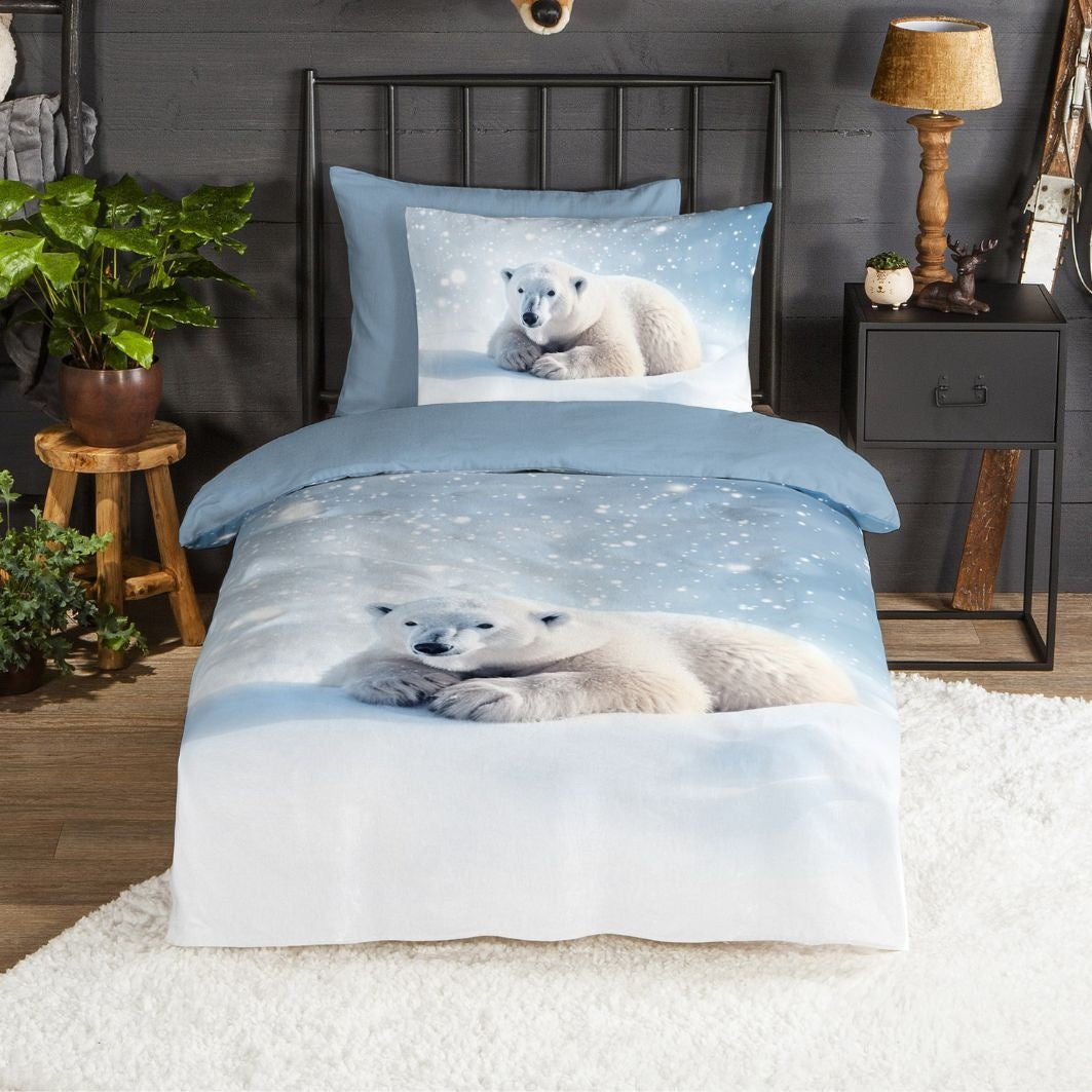 Flanel dekbedovertrek Esben - 1-persoons (140x220 + 60x70 cm)