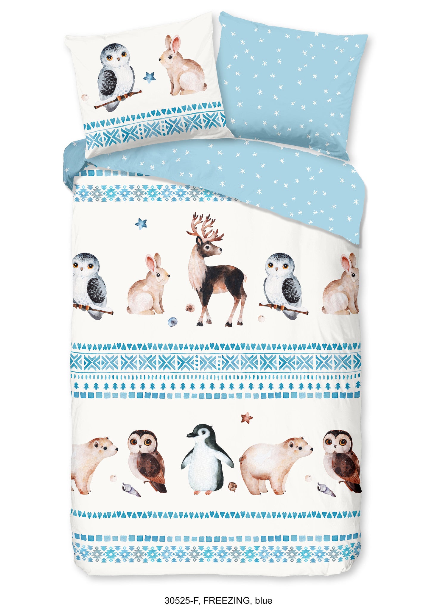 Kinderdekbedovertrek freezing - Flanel - 1-persoons (140x220 + 60x70 cm)