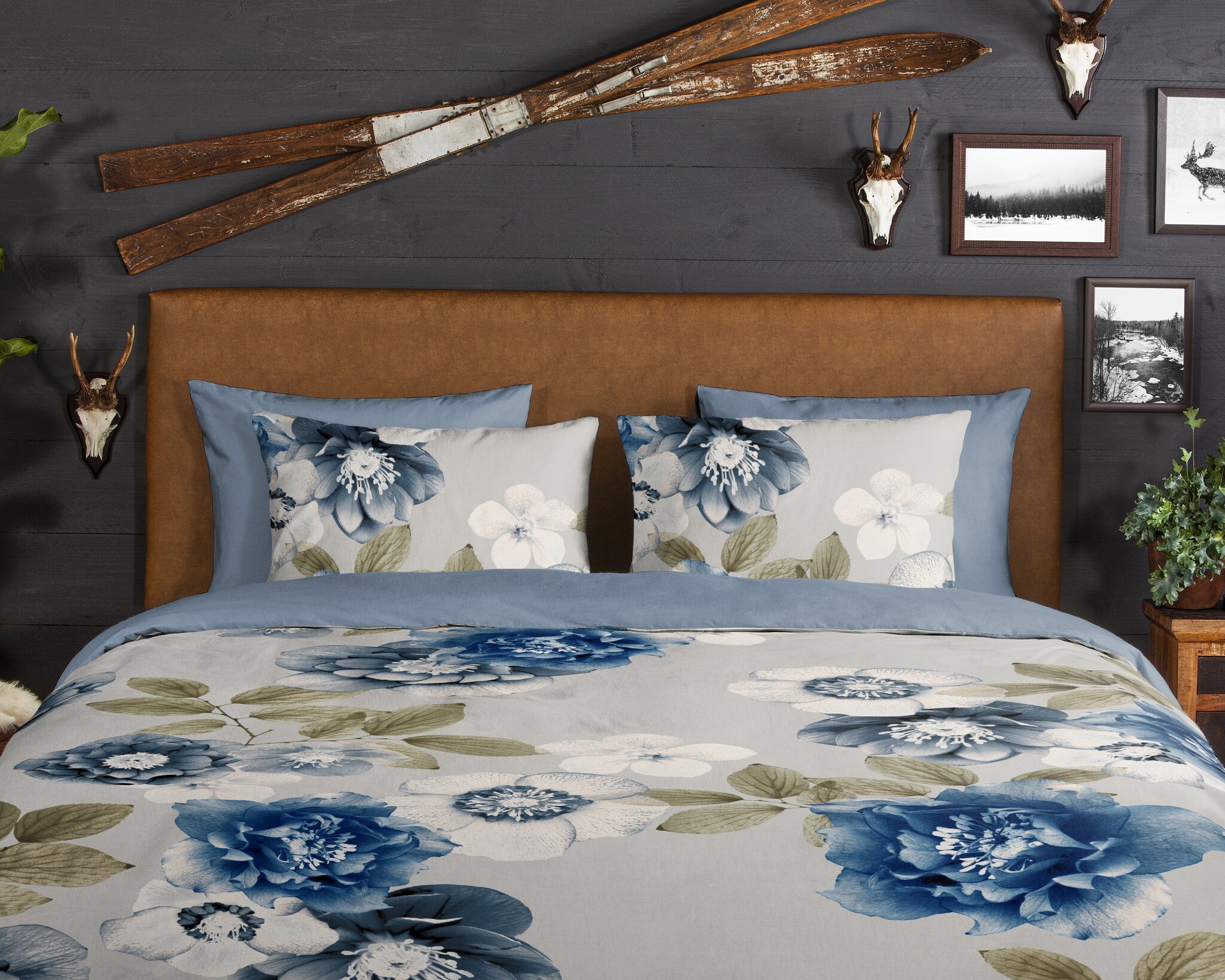Flanel dekbedovertrek Gabin bloemen