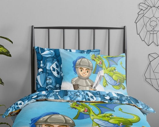 Kinderdekbedovertrek Knight - katoen - 1-persoons (140x220 + 60x70 cm)