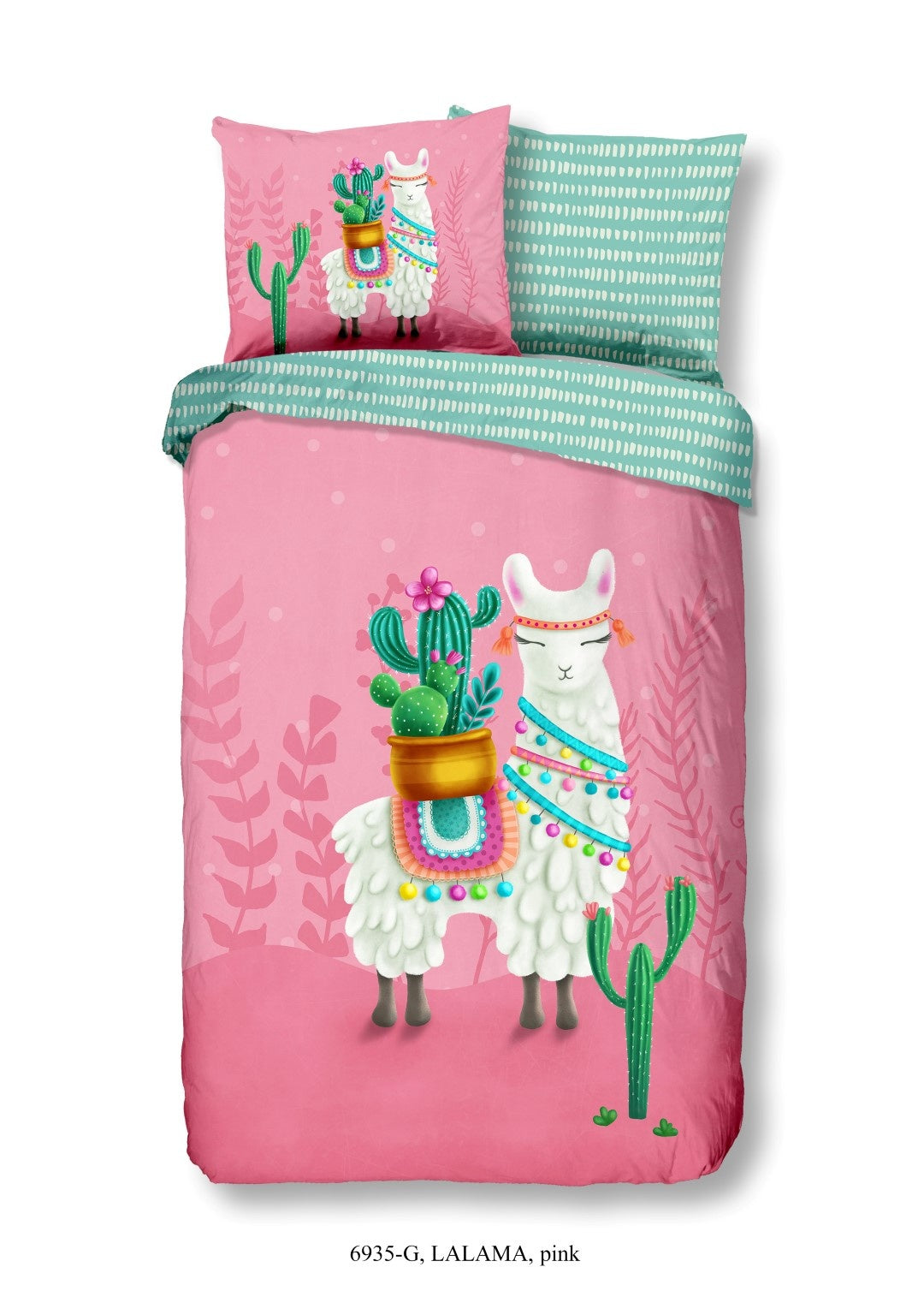 Kinderdekbedovertrek Lalama - Katoen - 1-persoons (140x220 + 60x70 cm)