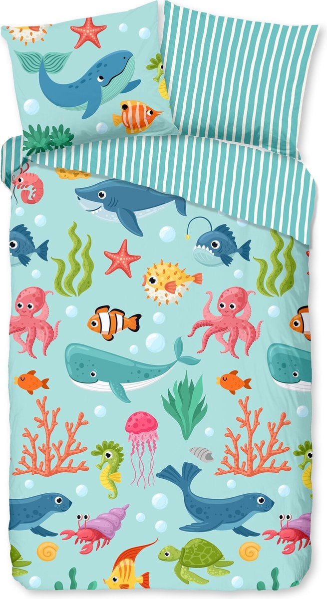 Kinderdekbedovertrek Ocean - Katoen - 1-persoons (140x220 + 60x70 cm)