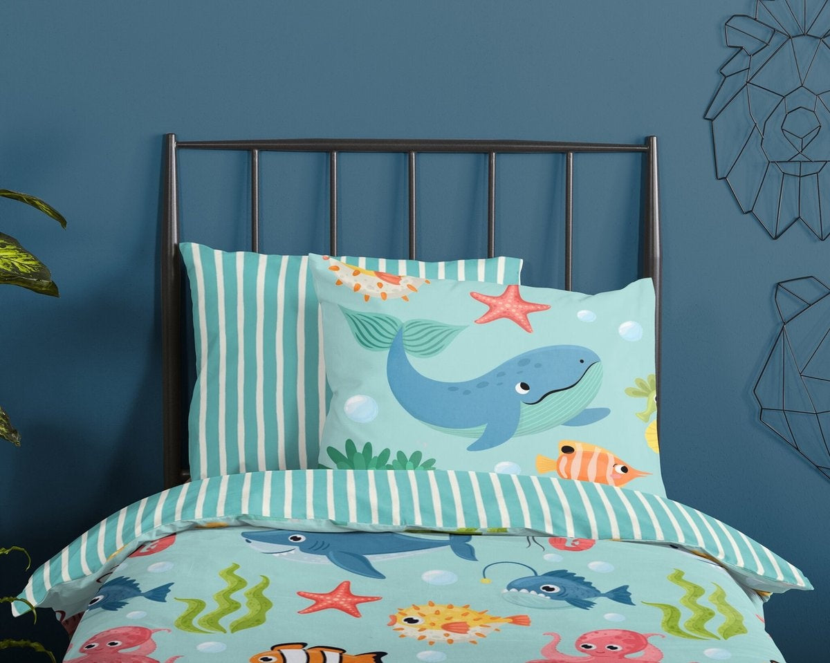 Kinderdekbedovertrek Ocean - Katoen - 1-persoons (140x220 + 60x70 cm)