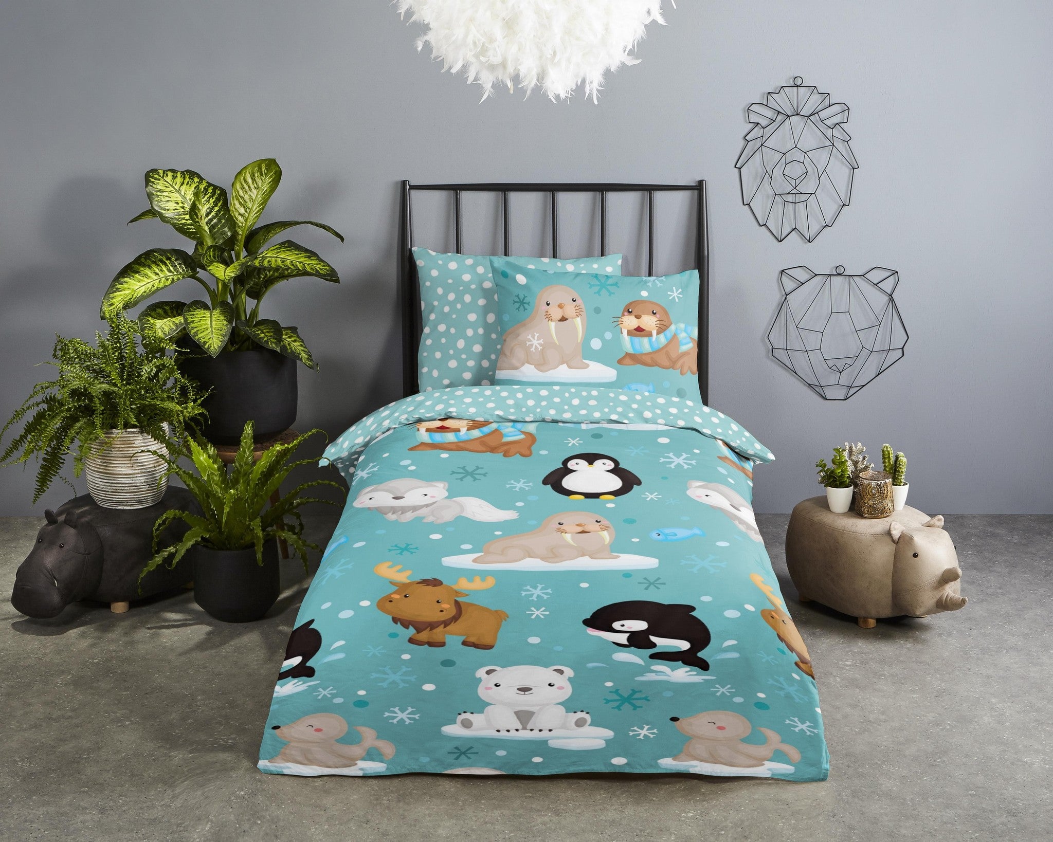 Kinderdekbedovertrek Polar - Flanel - 1-persoons (140x220 + 60x70 cm)
