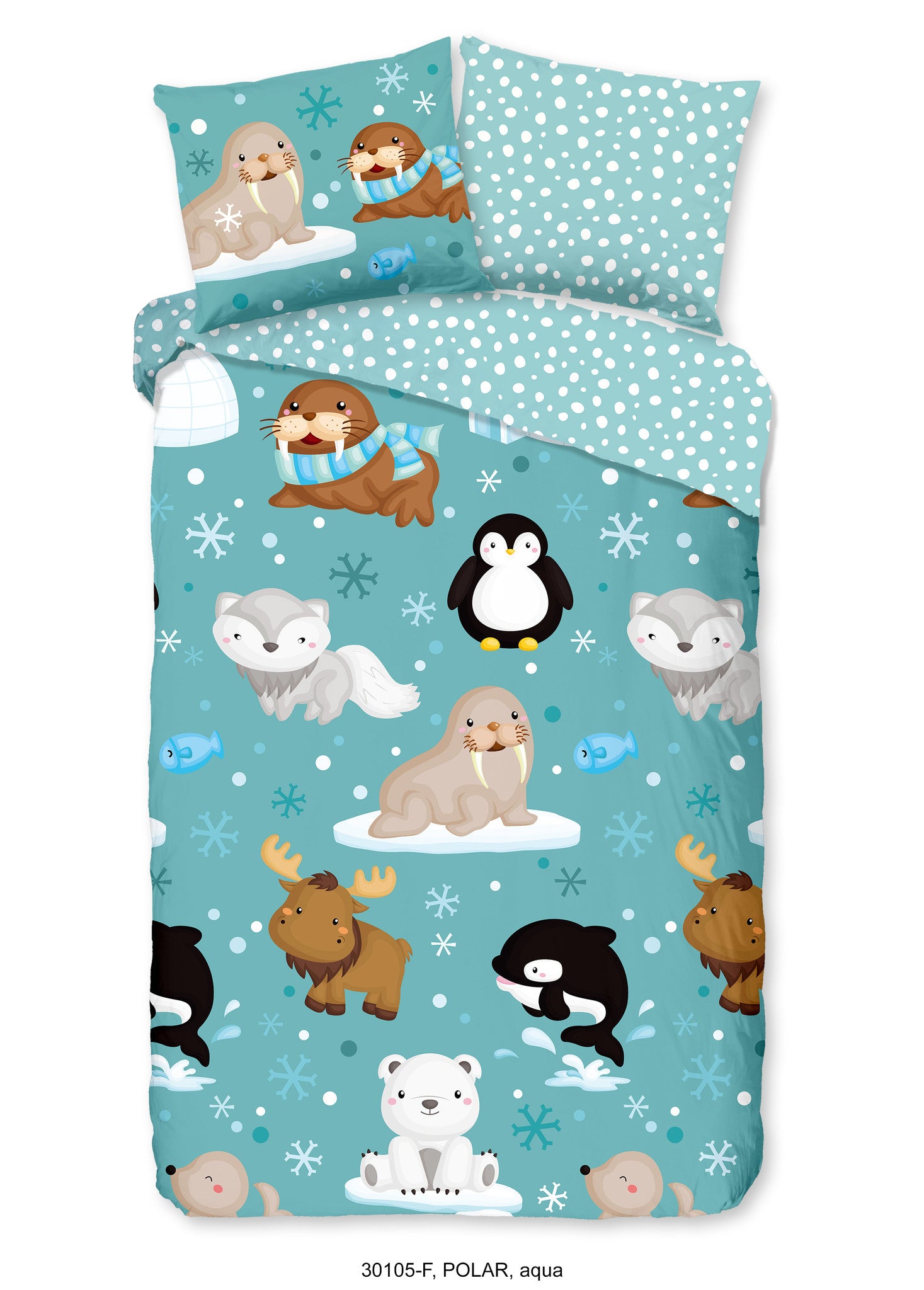 Kinderdekbedovertrek Polar - Flanel - 1-persoons (140x220 + 60x70 cm)