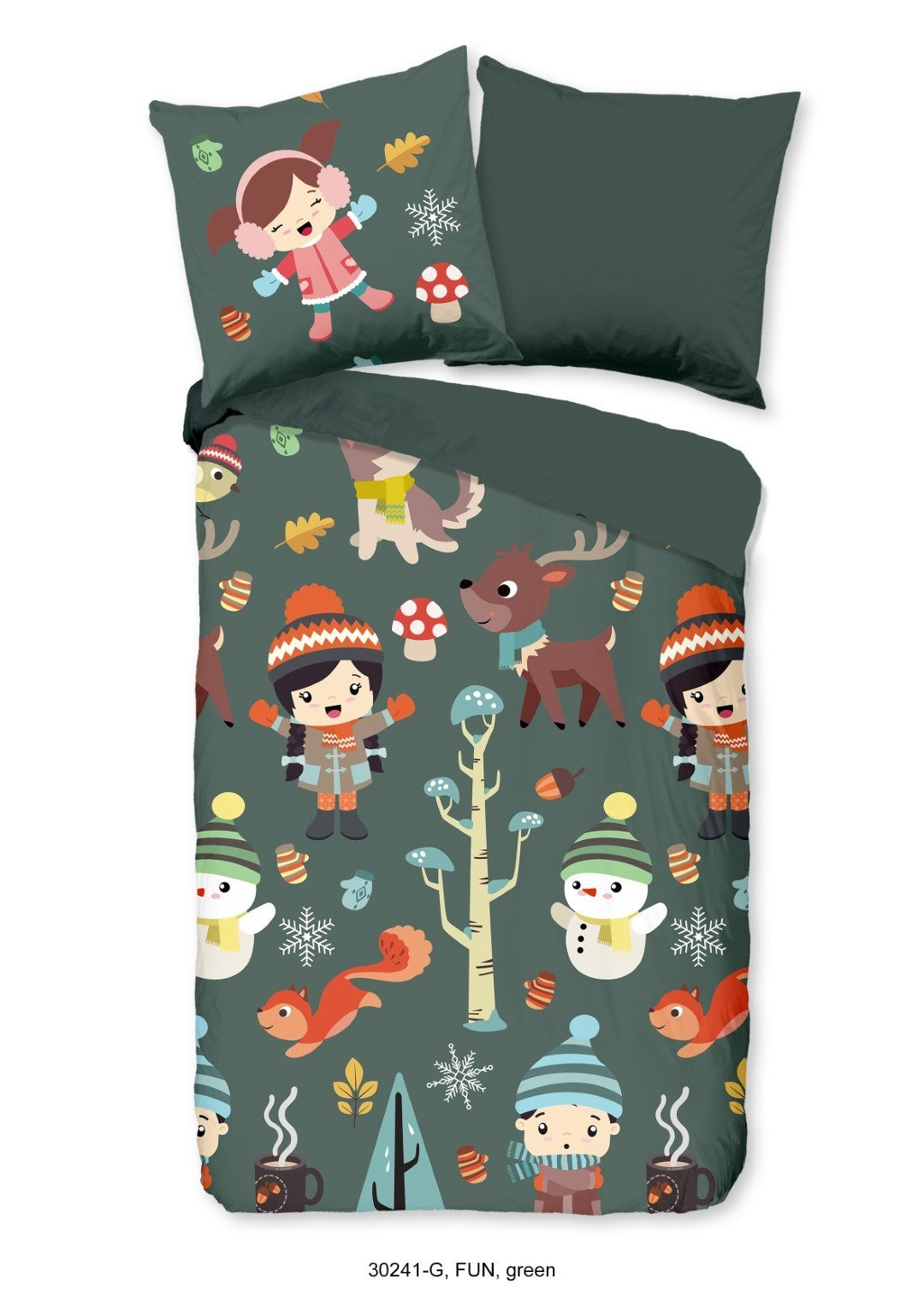 Dekbedovertrek winter forest - katoen - 1-persoons (140x220 + 60x70 cm)