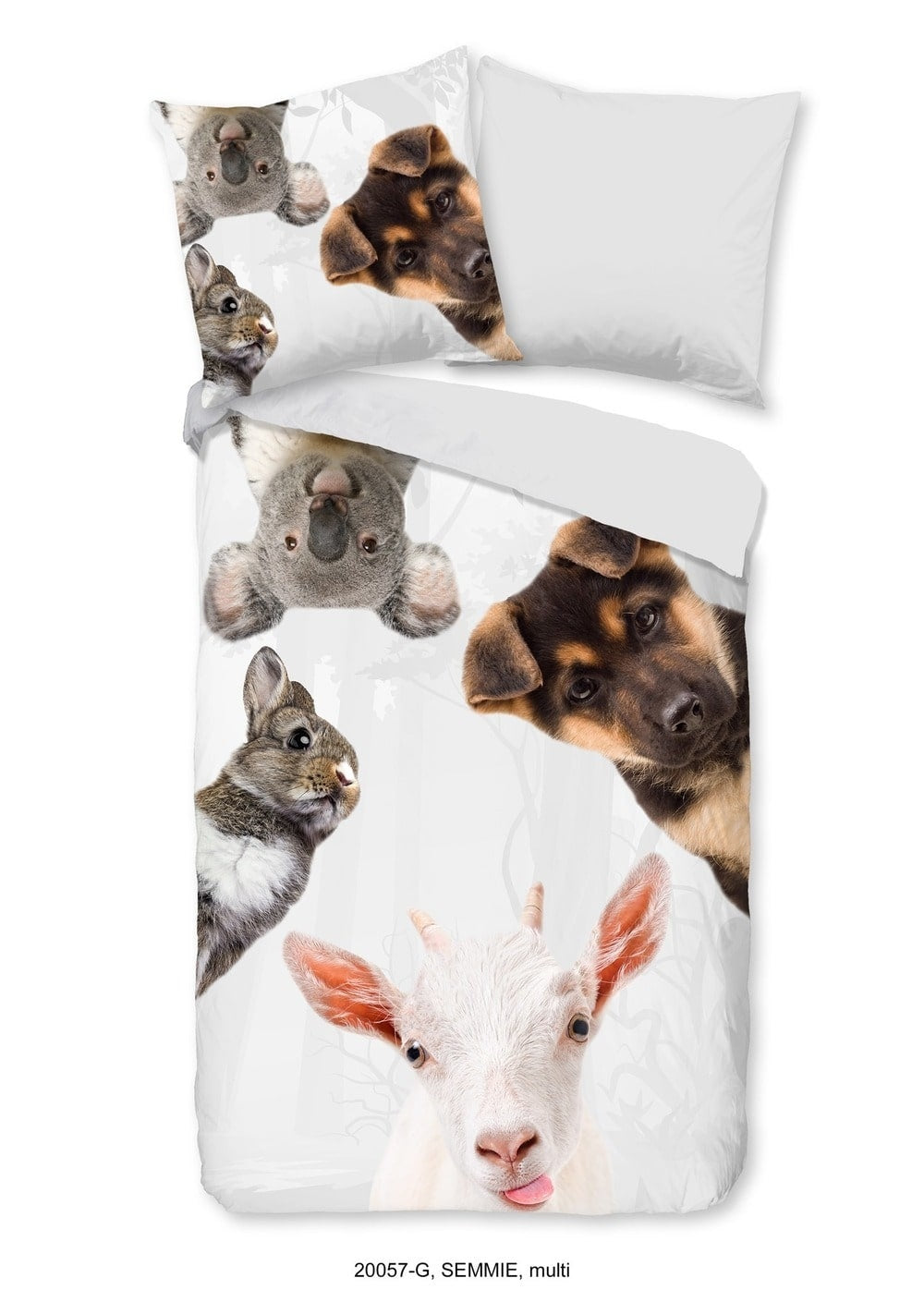 Kinderdekbedovertrek animals - Katoen - 1-persoons (140x220 + 60x70 cm)